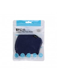 Navy and White Pin Dot Print Face Mask in Bag