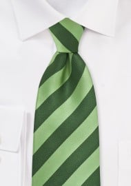 Hunter and Lime Striped Kids Tie