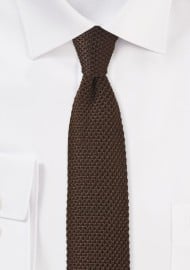 Coffee Brown Knitted Silk Tie