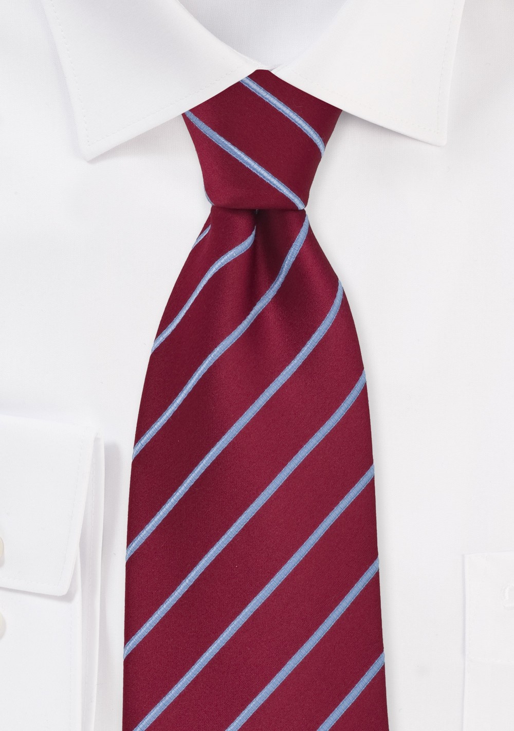 Cherry Red and Light Blue Clip-On Tie