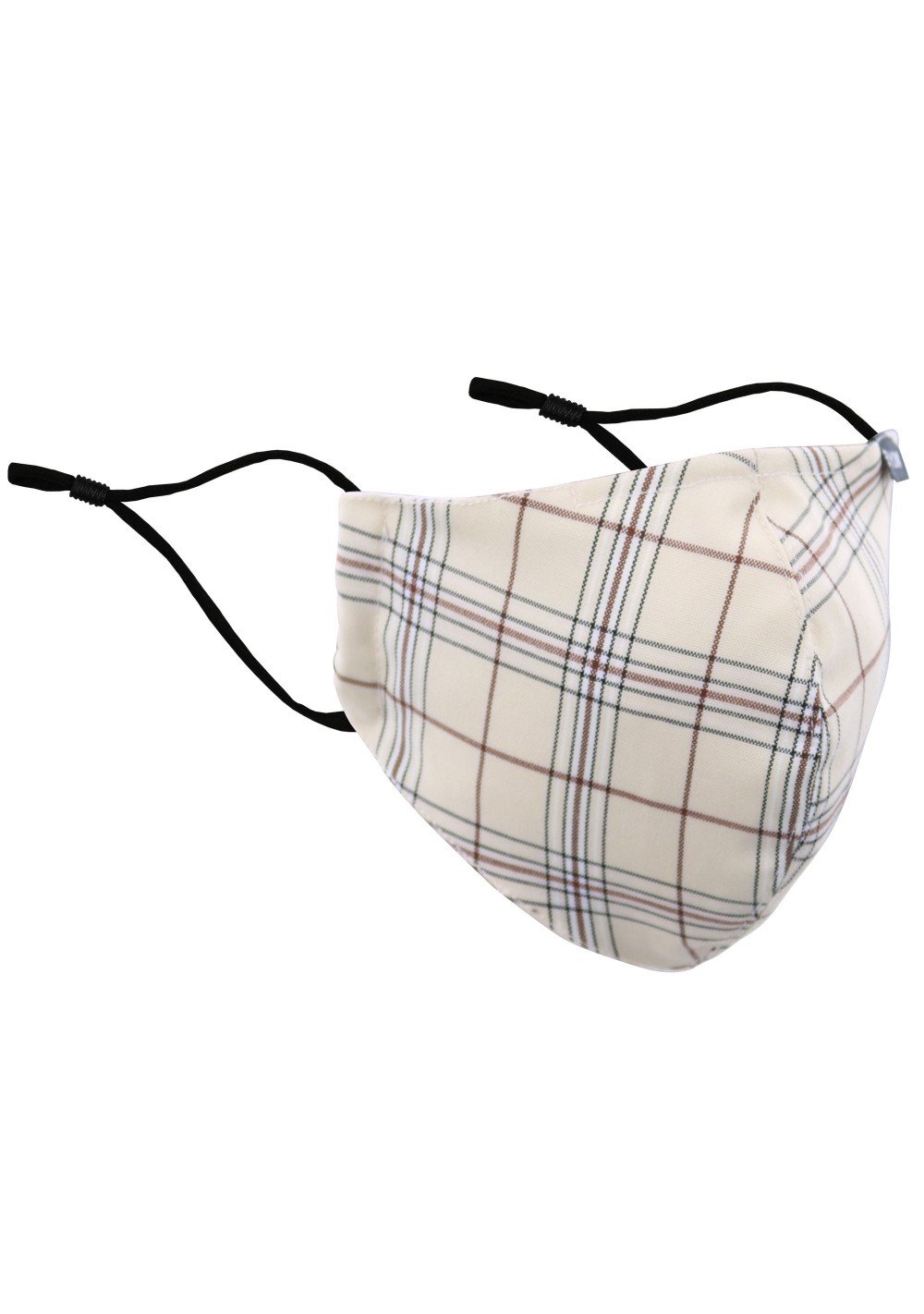 Linen and Brown Plaid Mask