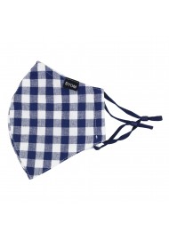 Gingham Check Filter Mask in Navy and White Flat