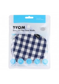 Gingham Check Filter Mask in Navy and White in Mask Bag