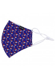 Royal Blue Mask with Candy Canes and Santa Hats Flat