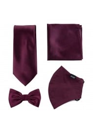 Plum Purple Mask and Tie Set