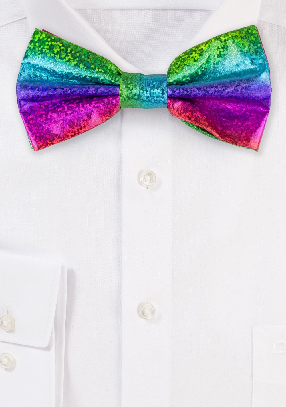 Glitter Rainbow Mens Bow Tie