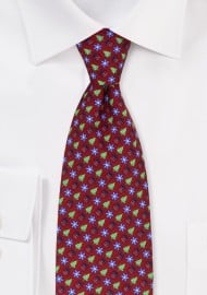 Holiday Designer Necktie in Crimson
