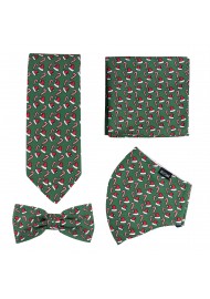 Green Mask Set with Santa Hats and Candy Canes