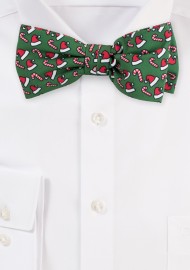 Green Bow Ties with Santa Hats and Candy Canes