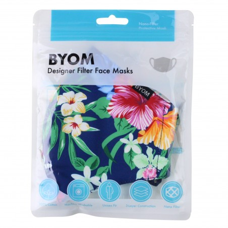 Summer Floral Bouquet Filter Mask in Mask Bag