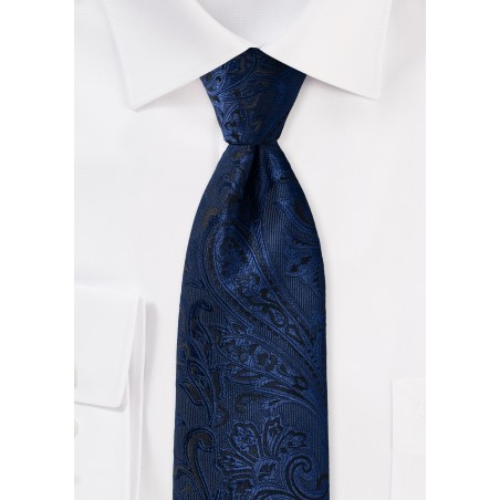 Midnight Blue Paisley Necktie