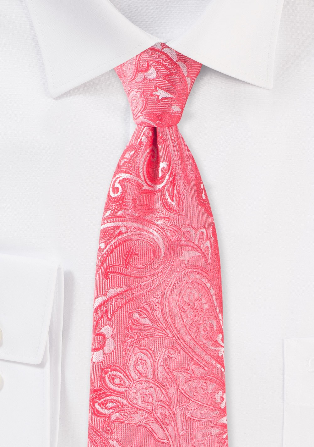 Bright Coral Paisley XL Necktie