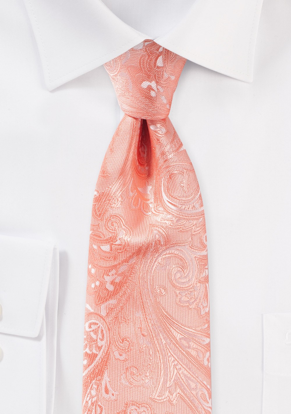 Rich Woven Paisley Tie in Bellini