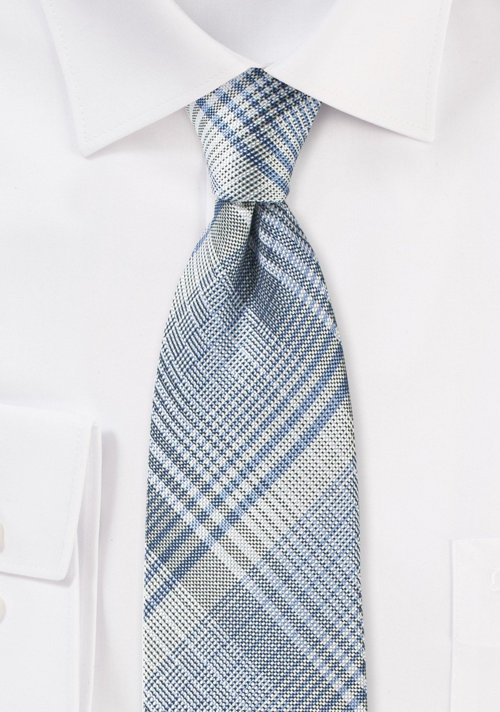 Bestow Light Blue Plaid Skinny Tie Set