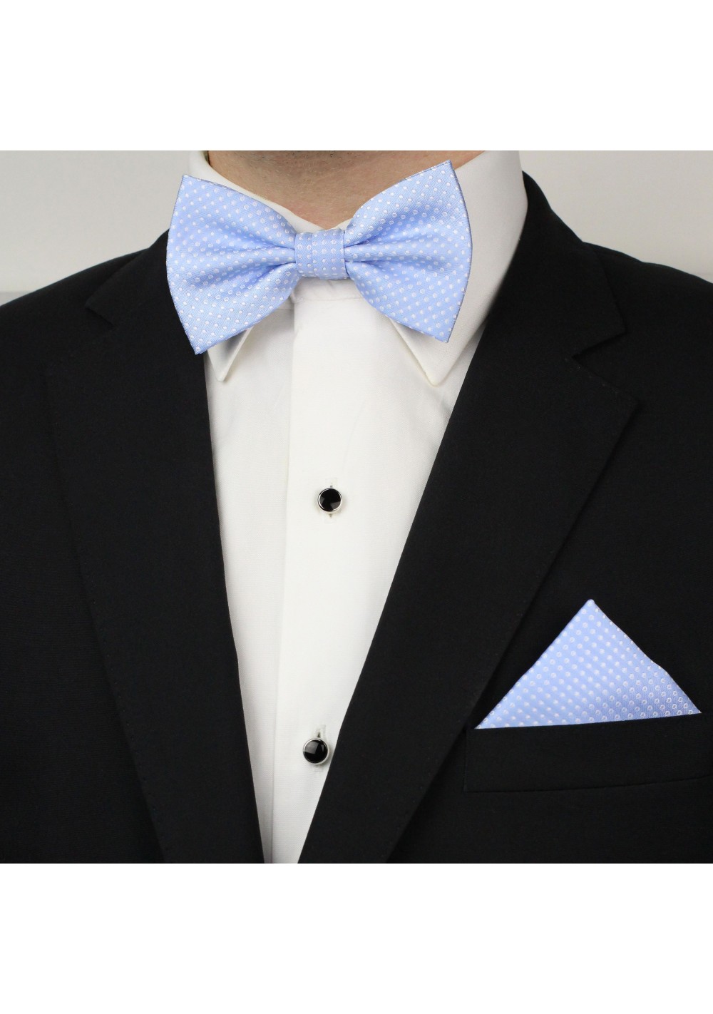 Bow Tie Set in Baby Blue | 2-piece Bow Tie and Pocket Square Set in ...