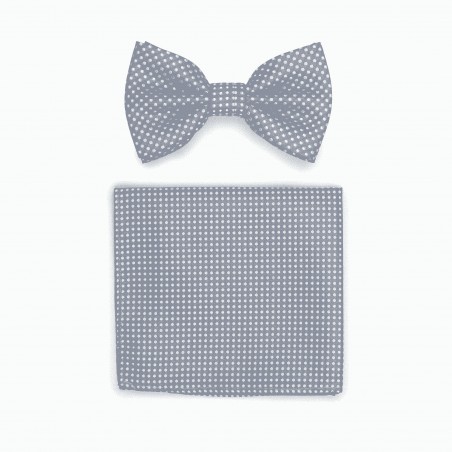 Shadow Gray Bow Tie and Hanky Set