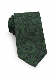 Pine Forest Green Paisley Tie