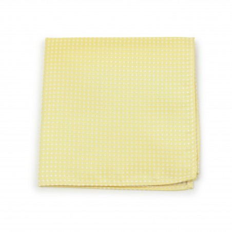 Soft Yellow Pin Dot Pocket Square