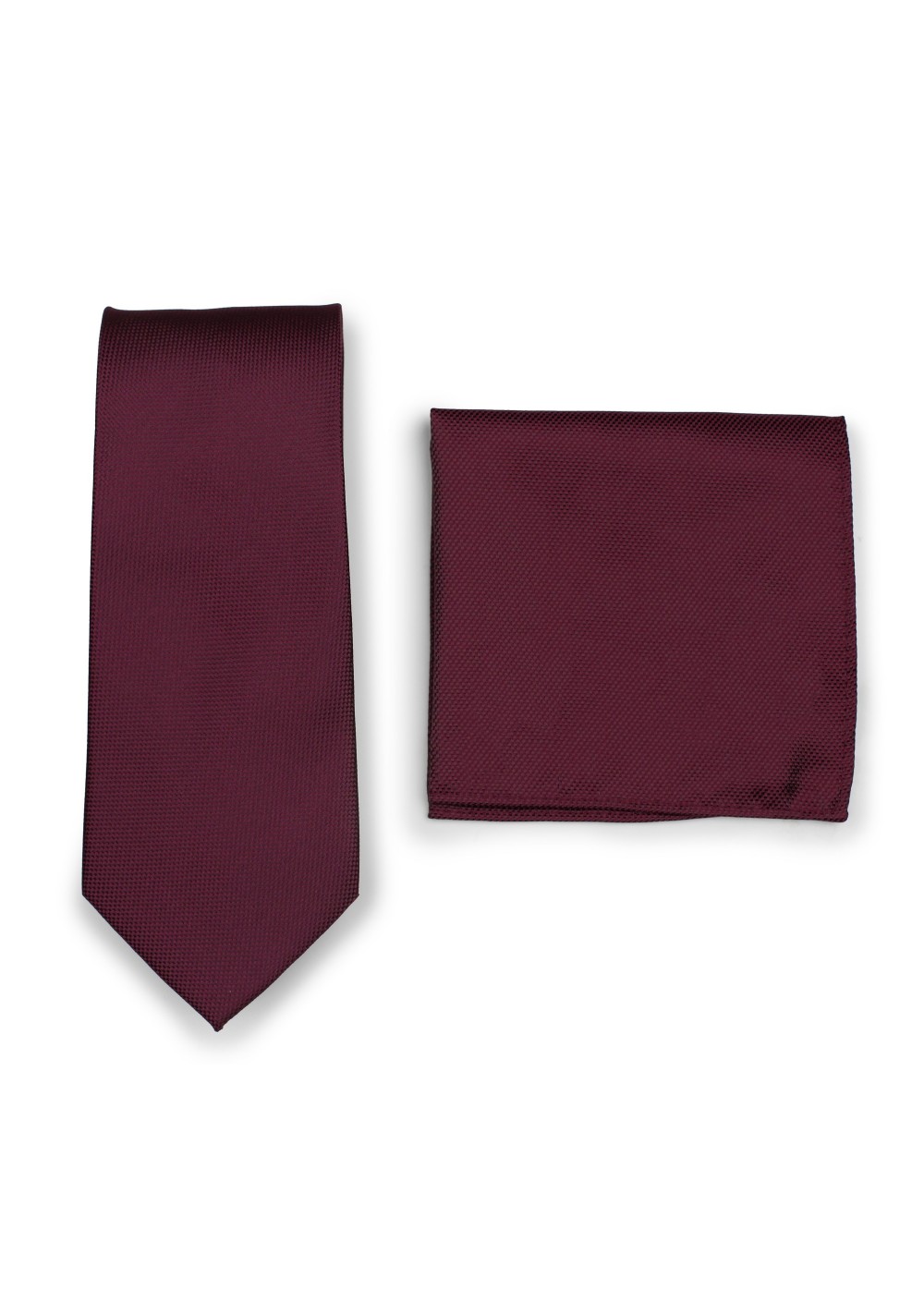 Maroon Red Textured Tie Set