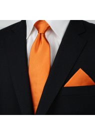 Persimmon Orange Necktie Set Styled