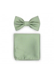 Sage Bowtie and Hanky Set with Pin Dots