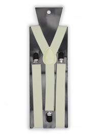 Elastic Band Suspenders in Champagne Cream Packaging