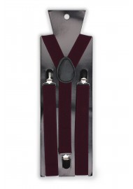 Burgundy Red Elastic Band Suspenders Packaging