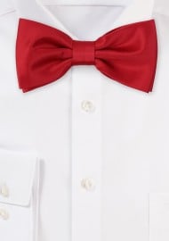 Satin Bow Tie in Cherry Red