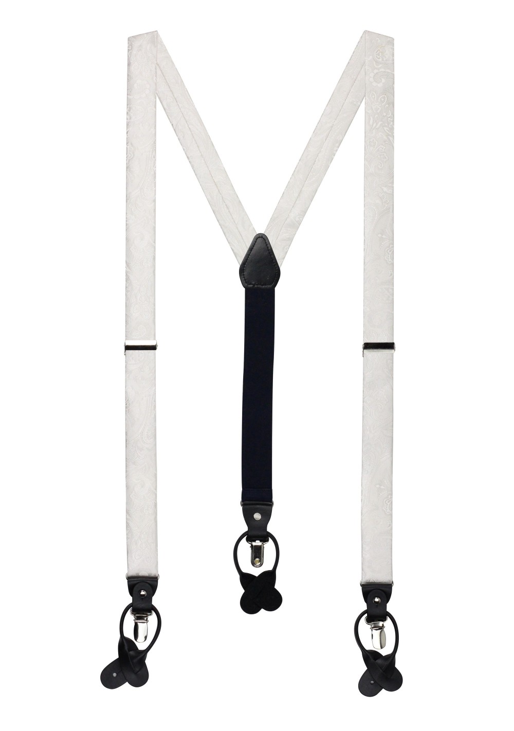 Ivory Paisley Suspenders
