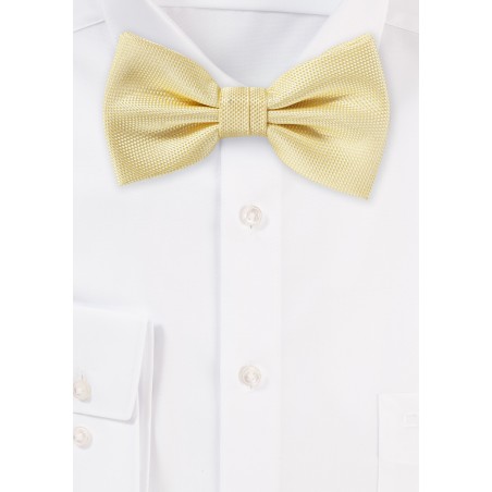 Pastel Yellow Textured Bow Tie