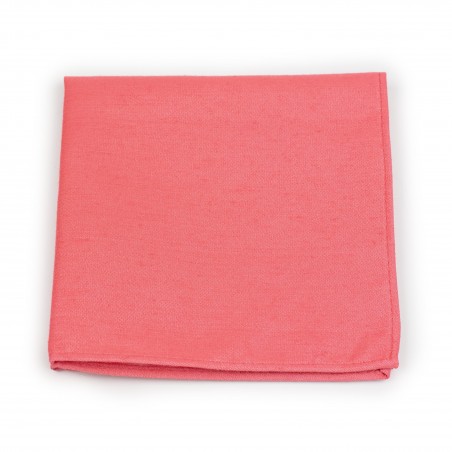 Pocket Square in Sunset Coral