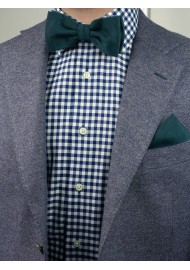 Forest Green Bow Tie Set Styled