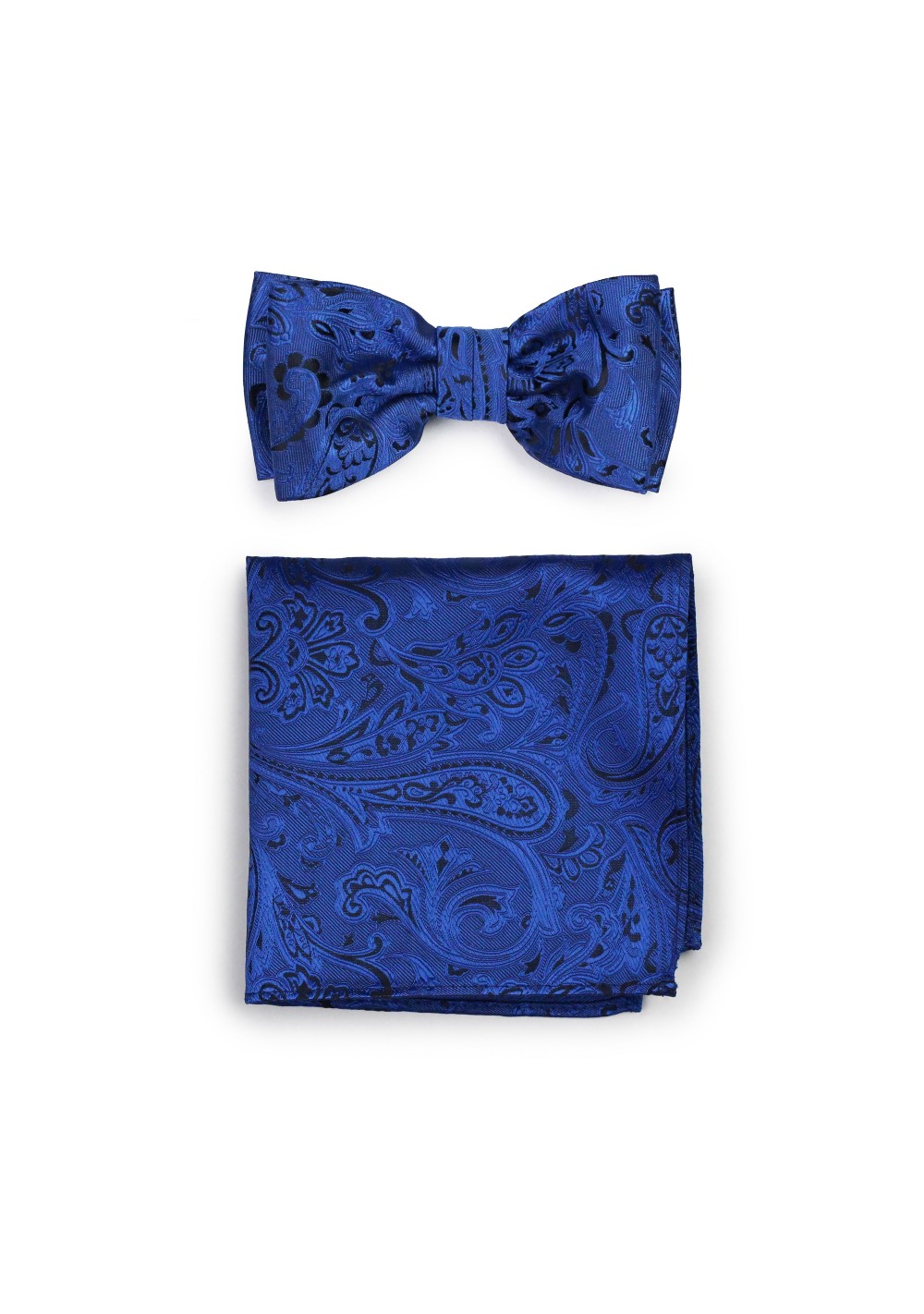 DQT Woven Floral Paisley Royal Blue Formal Handkerchief Hanky Pocket Square 