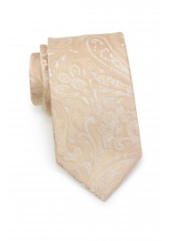 Mens Paisley Tie in Golden Champagne