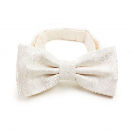 Formal Paisley Bow Tie in Ivory