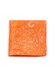 Paisley Weave Pocket Square in Mandarin