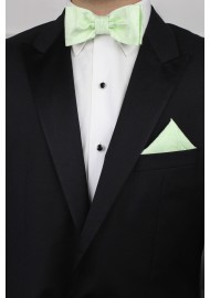 Wedding Bow Tie and Hanky Set in Seafoam Green Styled