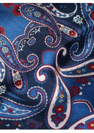 Bold Paisley Print Silk Scarf Detailed Close Up