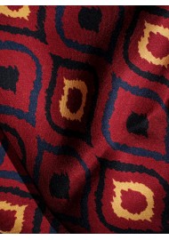 Retro Drop Print Designer Silk Scarf Detailed Close Up