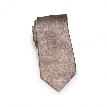 Woodgrain Texture Necktie in Bronze Gold