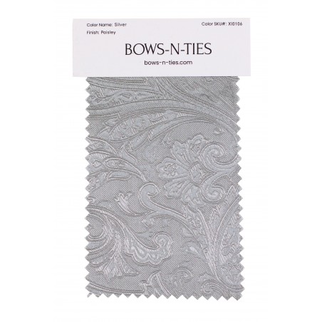 Paisley Fabric Swatch - Silver