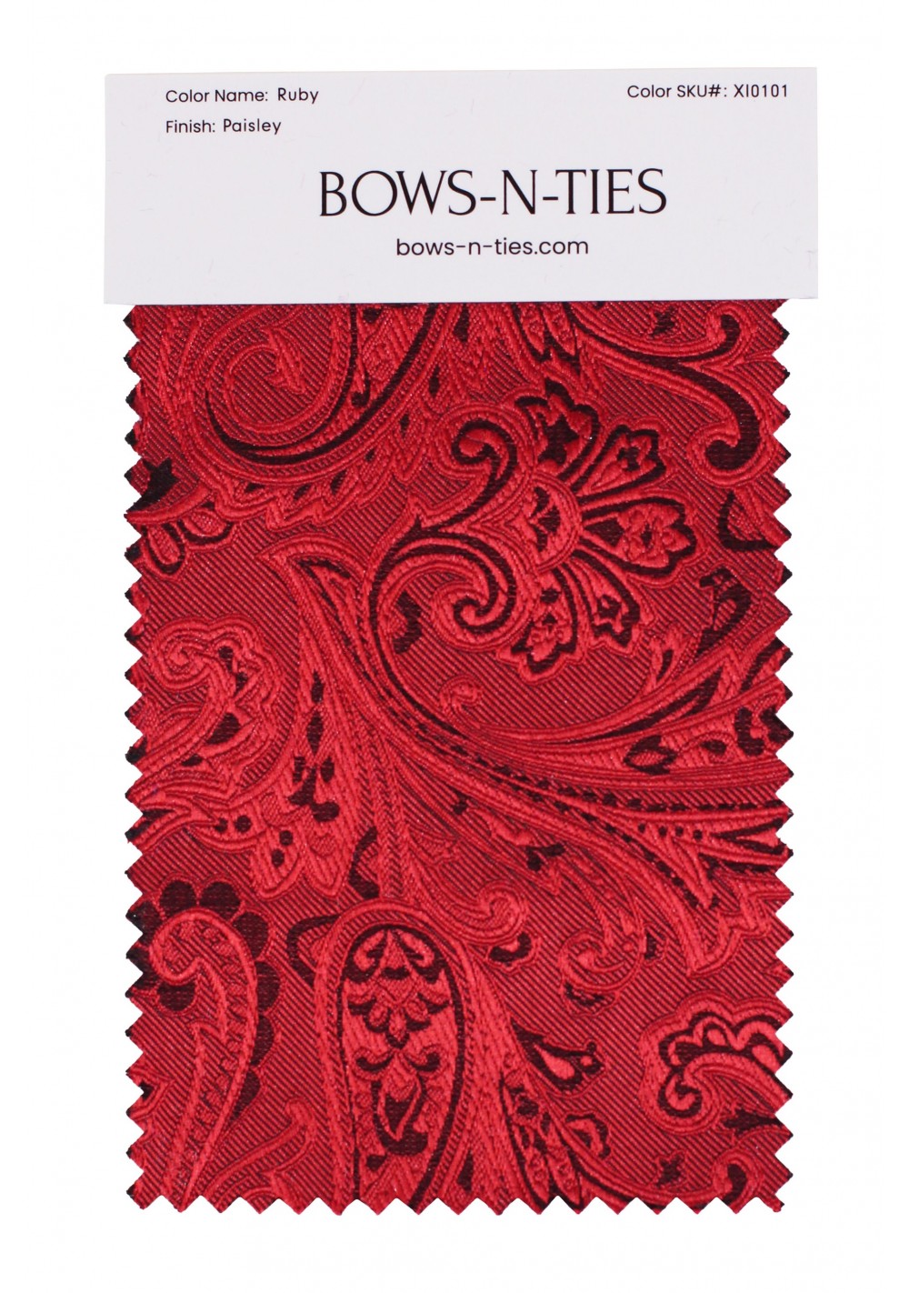 Paisley Fabric Swatch - Ruby
