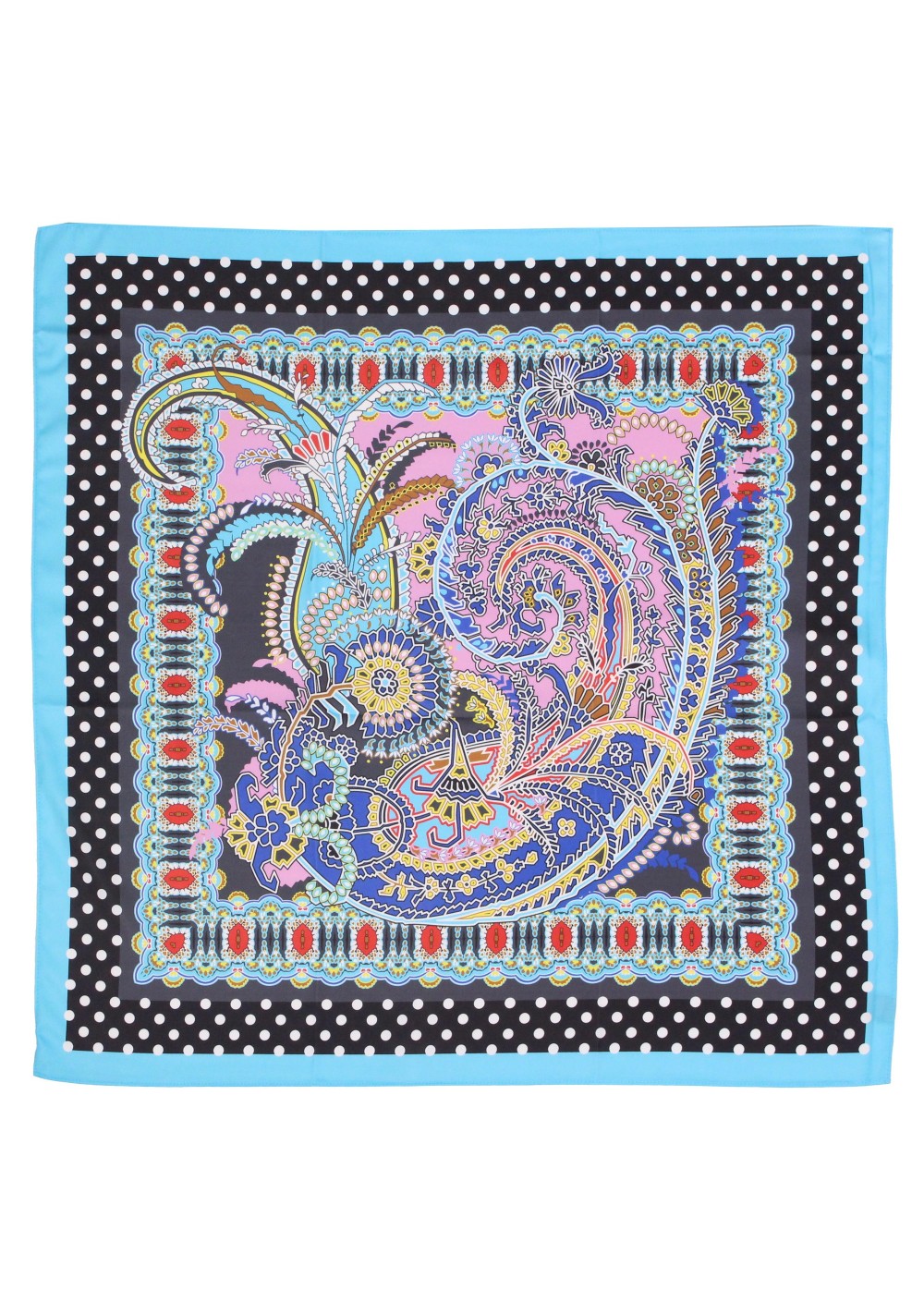 Scarf in Aqua Blue and Pink | Paisley Print Ladies Neck Scarf in Pink ...