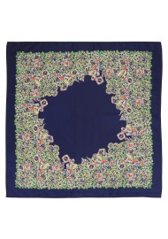 Fields of Flowers Print Scarf in Navy and Lilac