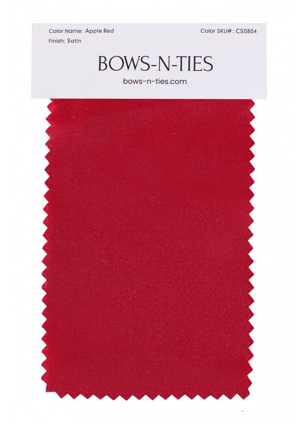 Red Satin Fabric Swatch, Apple Red Fabric Swatch for Men's Wedding Ties  and Accessories