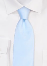Extra Long Satin Tie in Ice Blue