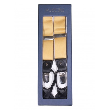 Golden Satin Dress Suspenders in Box