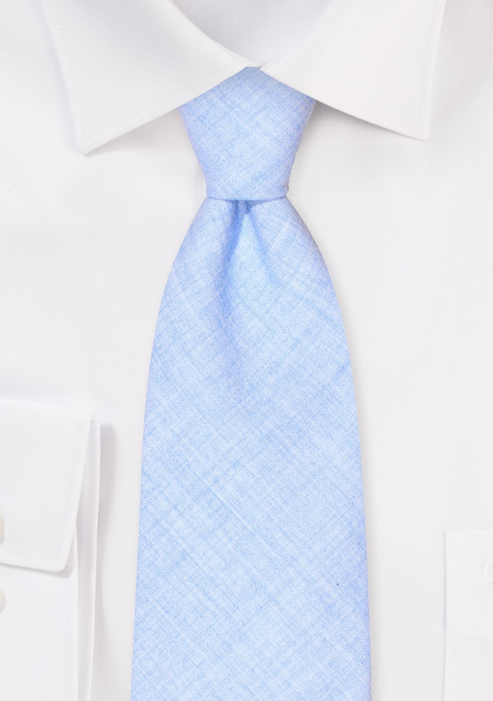 Sky Blue Mens Tie | Solid Linen Textured Tie in Sky Blue | Bows-N-Ties.com