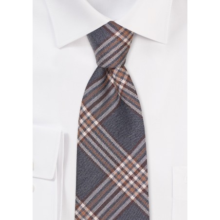 Elegant Plaid Tie in Grays