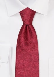 Autumn Woolen Paisley Tie in Red